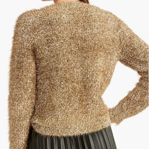 Rachel Roy Gold Long Sleeve Jewel Neck Top Size Misses XS - Picture 2 of 8